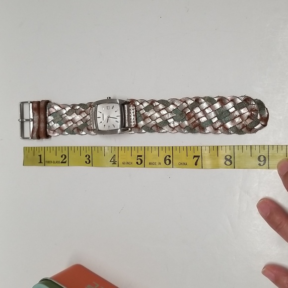 {Fossil} JR-8838 Leather Strap Stainless Steel Analog Watch - Picture 9 of 11